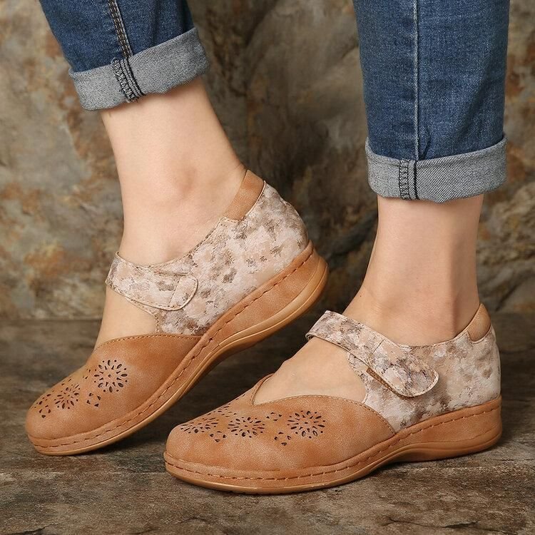 Leather Orthopedic Women Slip On Shoes Vintage Sandals-xinru shop