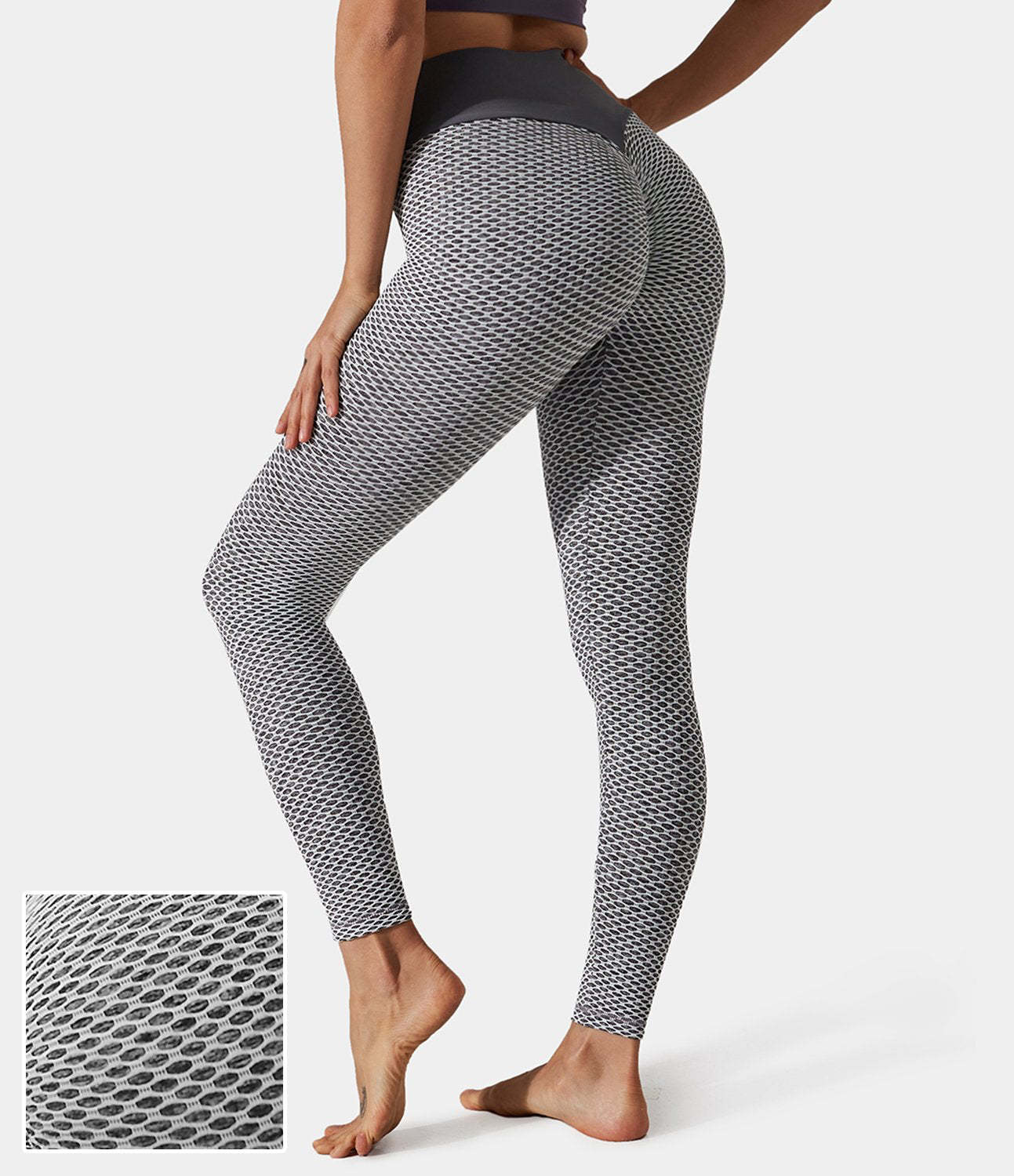 High Waisted Butt Lifting Honeycomb Leggings-xinru shop