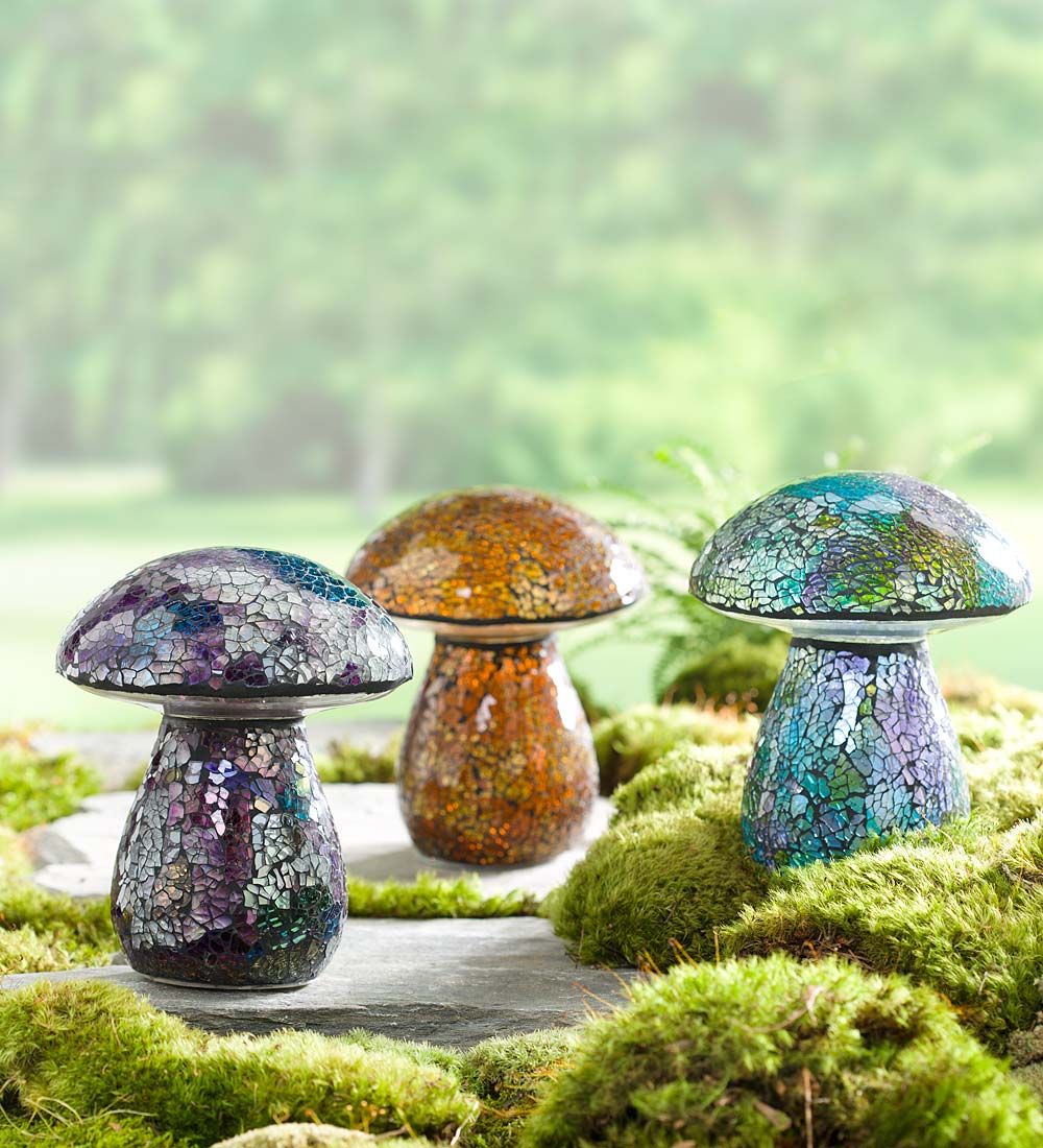 Glass Mosaic Mushroom Lawn Ornament-xinru