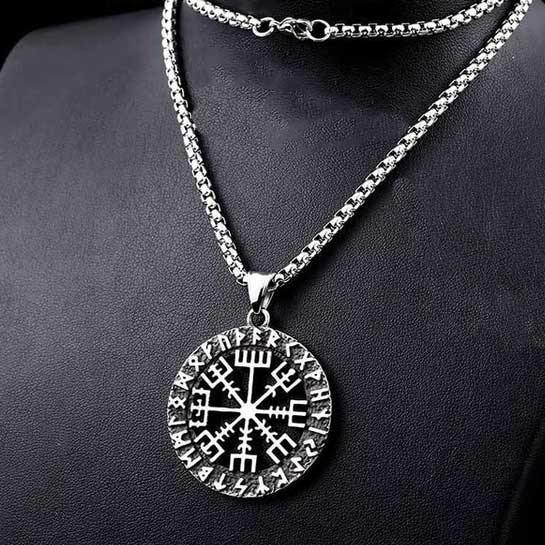 Women Vegvisir Viking Wayfinder Pendant Necklaces-xinru