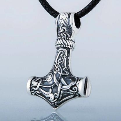 Solid Back Mjolnir - Sterling Silver or Gold-xinru shop
