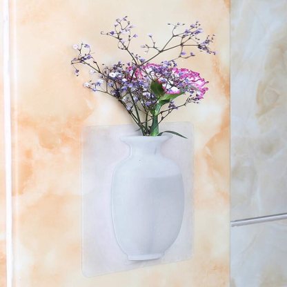 Strong Self Adhesive Wall Hanging Plant Container Silicone Vase-xinru