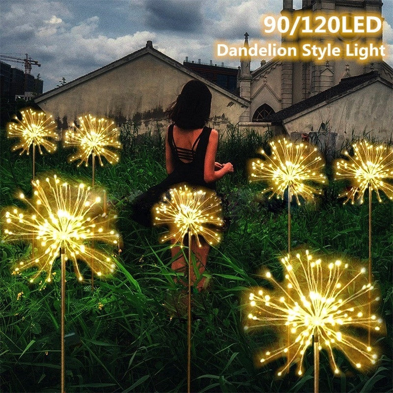 Solar Powered Outdoor Dandelion Fireworks Lights String-xinru