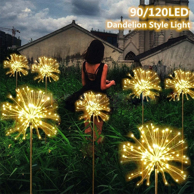 Solar Powered Outdoor Dandelion Fireworks Lights String-xinru