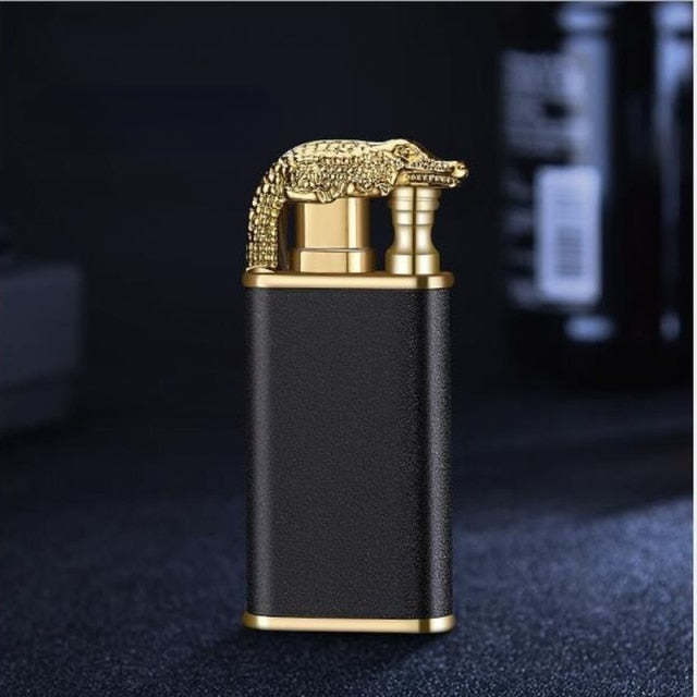 Creative Metal Double Flame Windproof Jet Turbine Men's Lighter-xinru