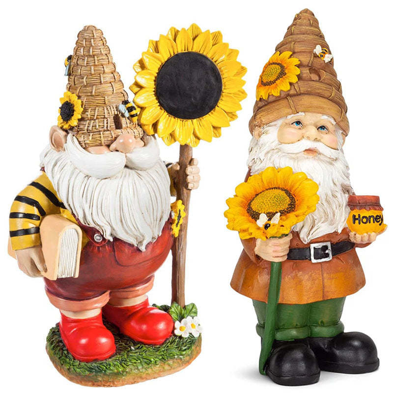 Bee Keeper Gnome With Sunflower Sign-xinru