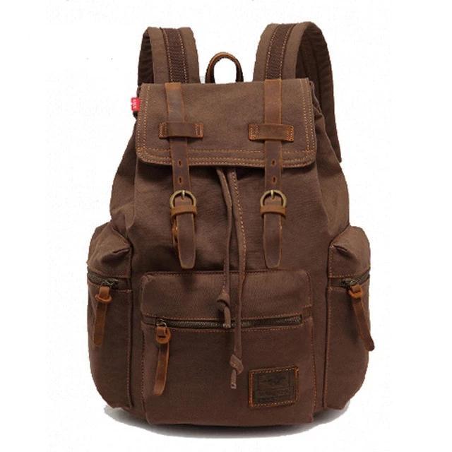 Vintage Travel Canvas Rucksack Backpack-xinru