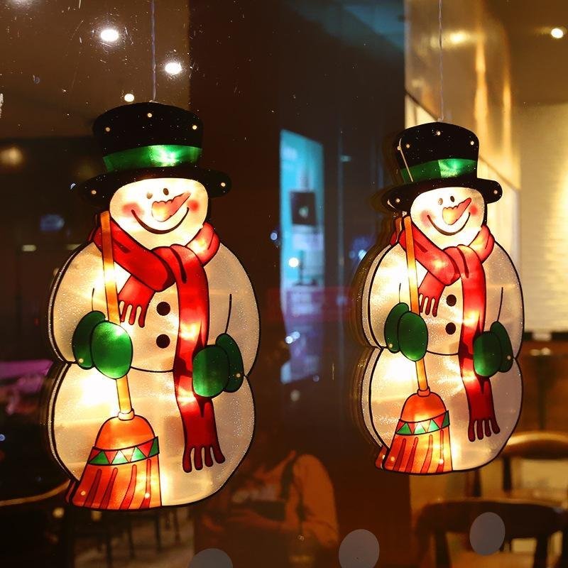 Santa Claus Led Sucker Window Hanging Lights Christmas Decoration Atmosphere Scene Decoration Holiday Decoration Lights-xinru shop