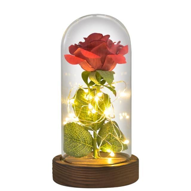 Colorful LED Crystal Glass Rose Lantern-xinru