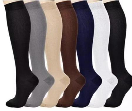 Gradient Compression Socks Knee High Support Stockings 9 Colors-xinru