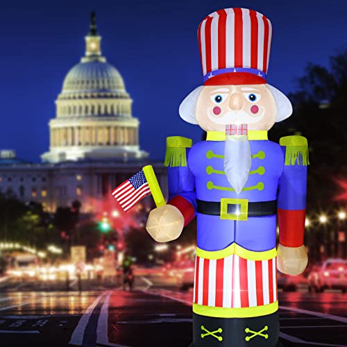 Inflatable Nutcracker Soldier 4th Of July Patriotic Independence Day Garden Ornament-xinru