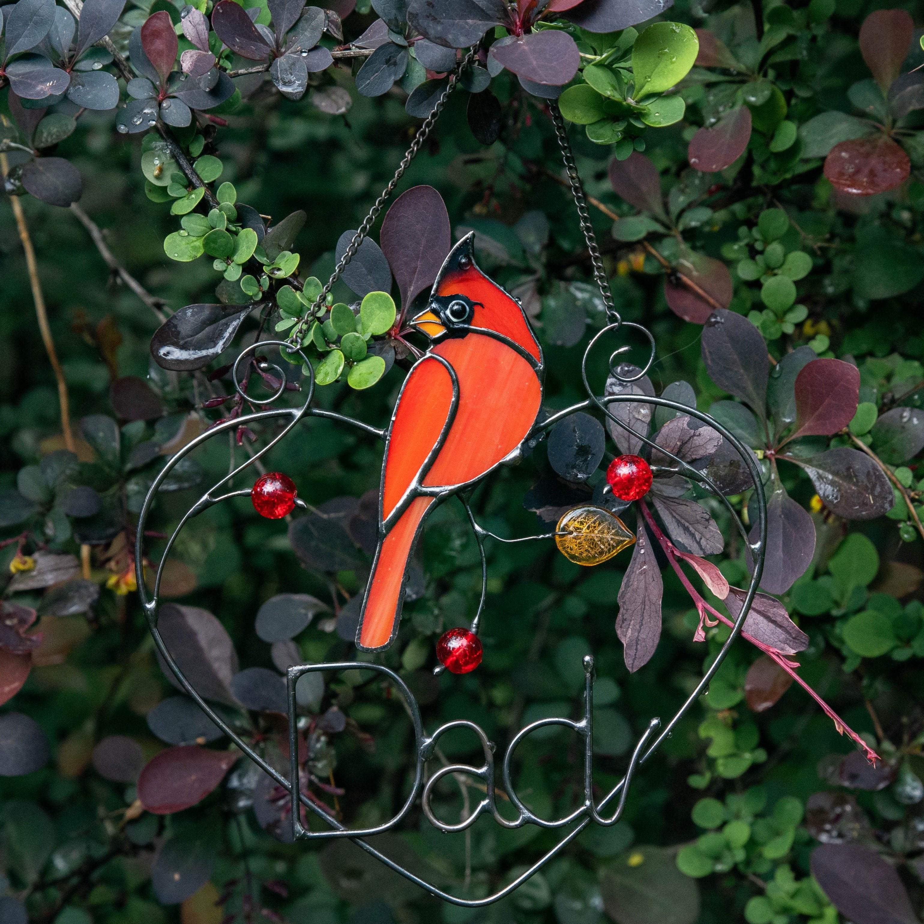 Personalised Female Cardinal Suncatcher-xinru