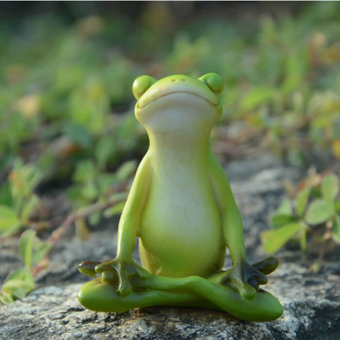 Cute Rural Cartoon Frog Resin Figurine Garden Ornament-xinru