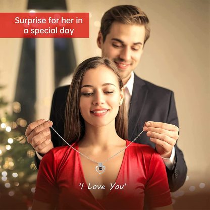 Mother's Day Gift Rose I Love You Necklace In 100 Languages-xinru