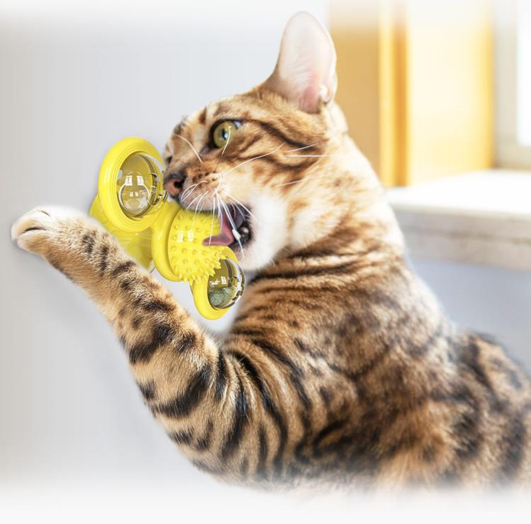 Cat Puzzle Windmill Spinning Toy With Suction Cup-xinru