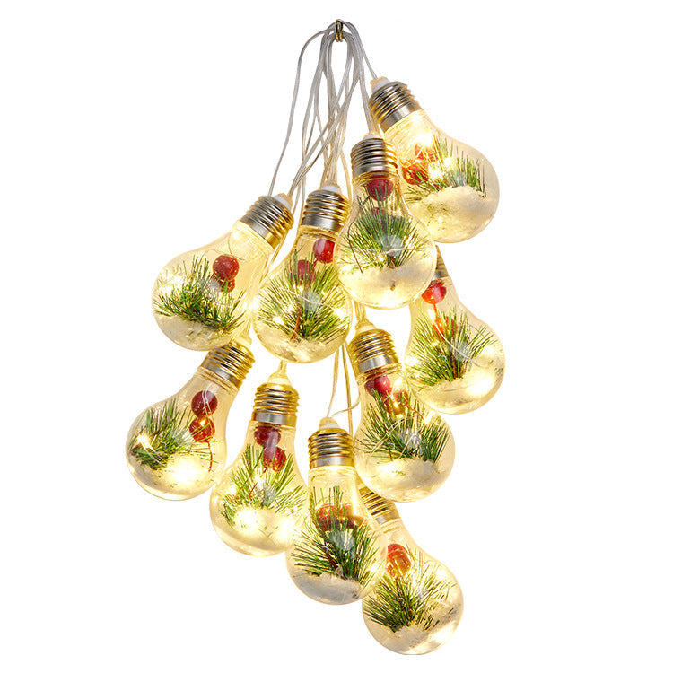 Christmas Fillable DIY Ornament Crystal Bulb LED String Light-xinru