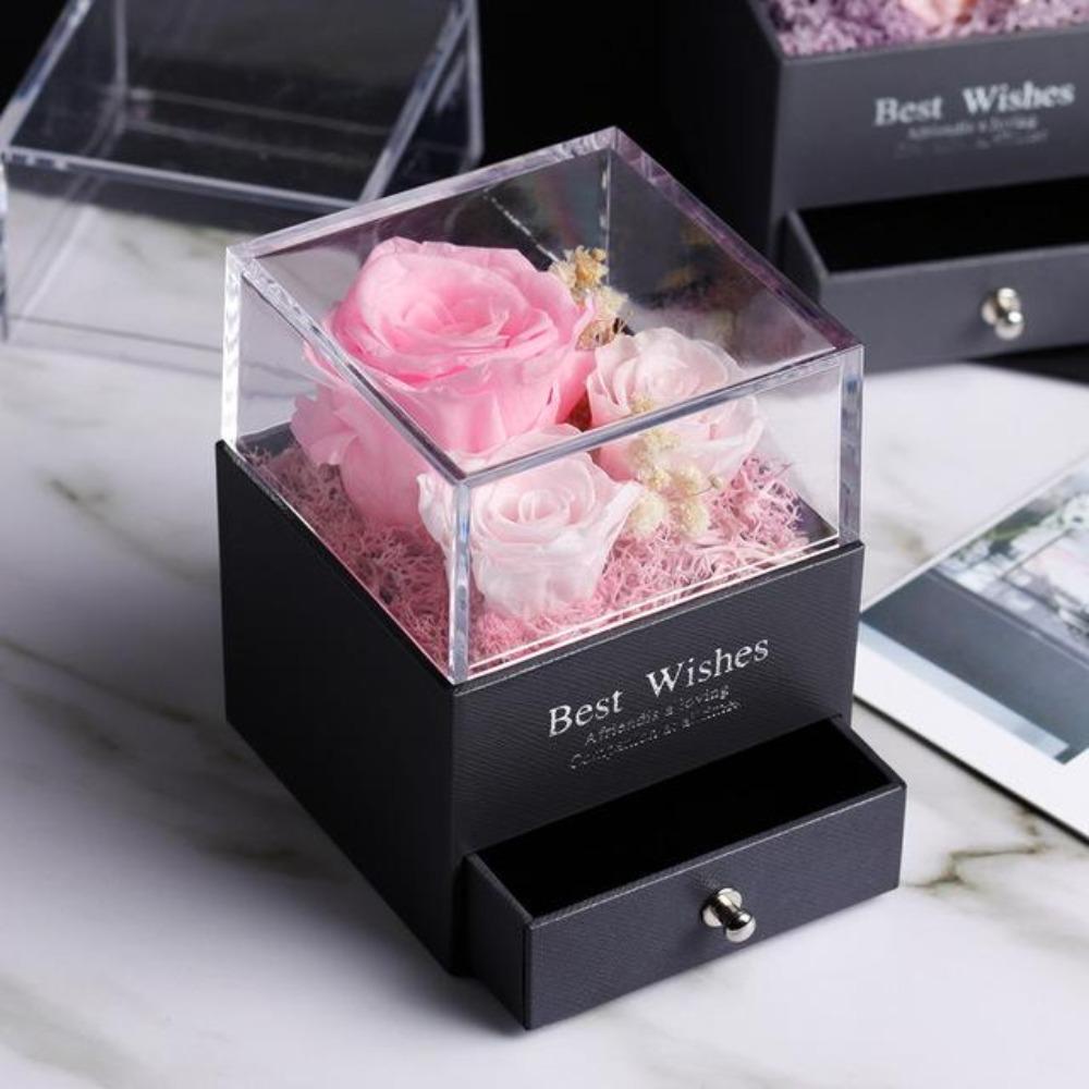 Immortal Preserved Rose Teddy Bear Box Display-xinru