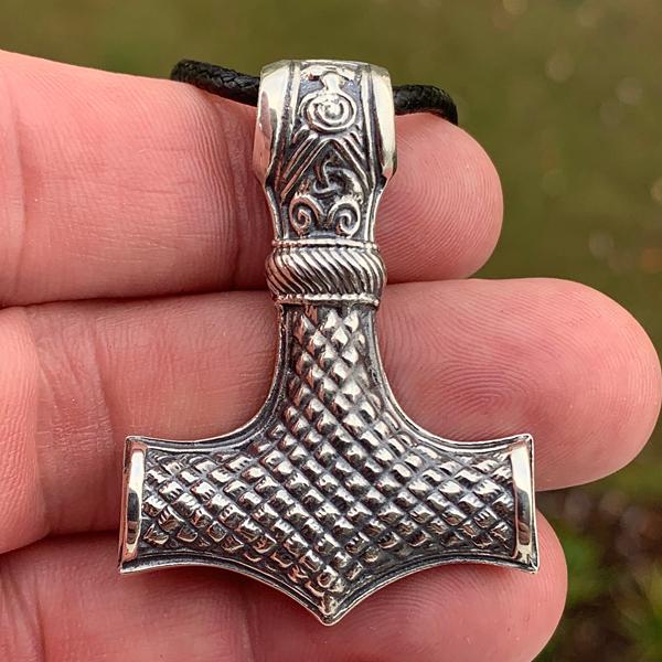Solid Back Mjolnir - Sterling Silver or Gold-xinru shop