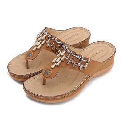 Summer Women Casual Sandal Fashion Ladies Bling Sewing Sandals-xinru