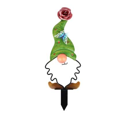 Garden Gnome Stake Metal Yard Decor-xinru