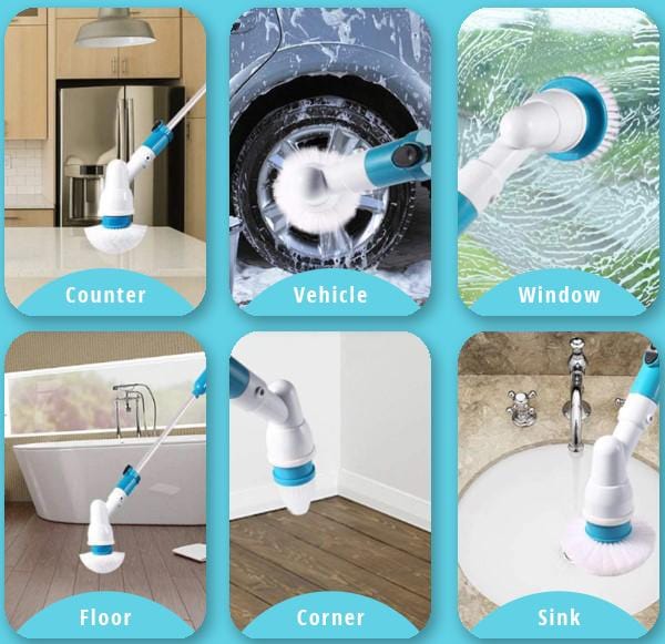 Electric Power Cleaning Scrubber With Extension Handle-xinru