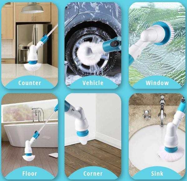Electric Power Cleaning Scrubber With Extension Handle-xinru