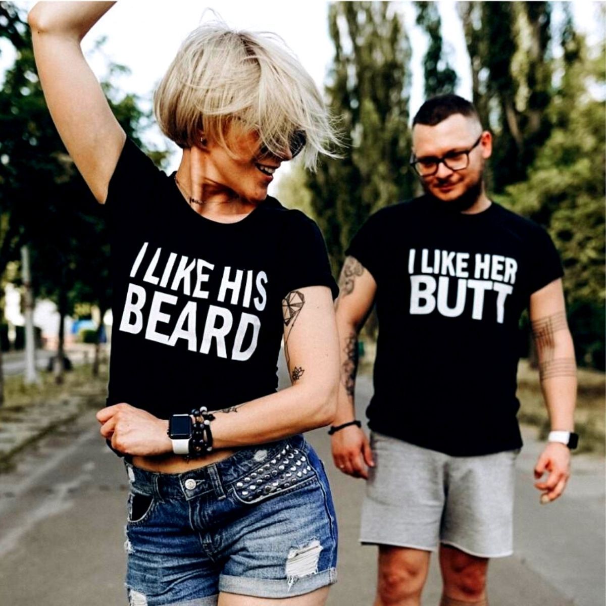 His Beard & Her Butt Shirts-xinru