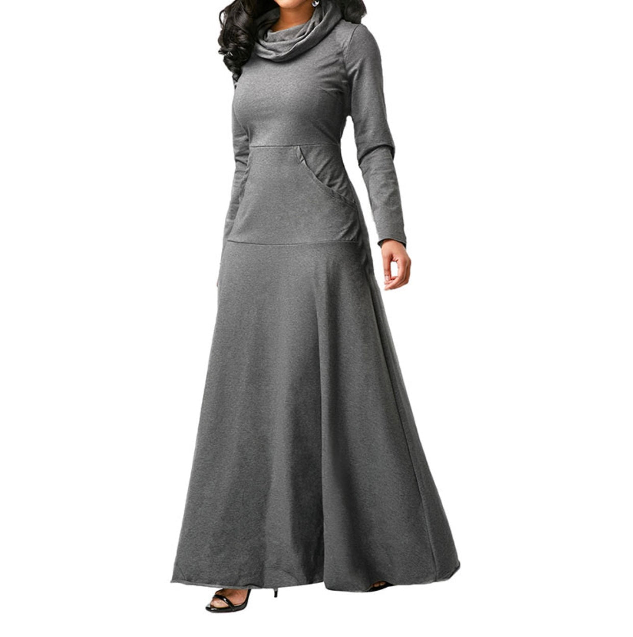Casual Turtleneck Long Sleeve Dress Muslim Eid Gift-xinru