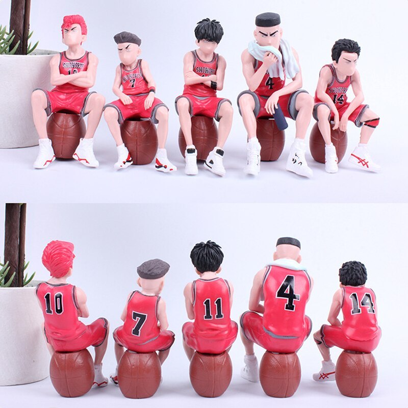 Anime Figure SLAM DUNK Sakuragi Hanamichi PVC Action Figures 5pcs-xinru