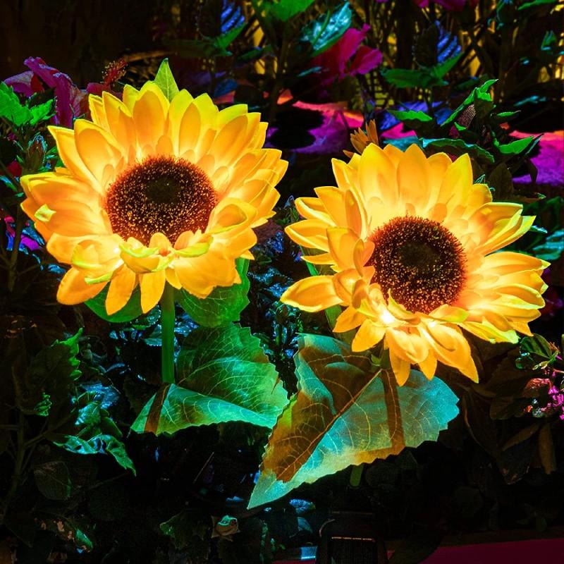 Outdoor Waterproof Solar Sunflower Garden Decor Lights-xinru