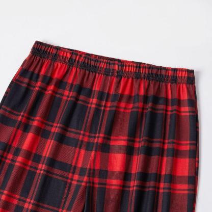 Plus Size Family Matching Christmas Elk and Plaid Print Long-sleeve Pajamas Set-xinru shop