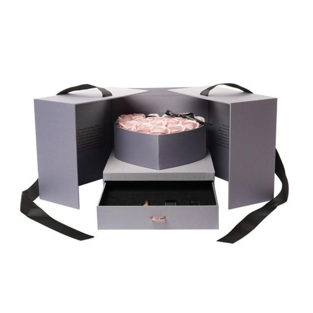 Deluxe Heart Rose Bouquet Immortal Enchanted Soap Flower With Gift Box-xinru