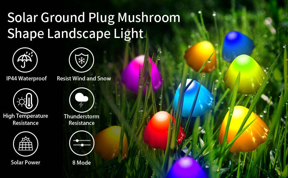 Mushroom Solar Energy String Lights LED Light Garden Decoration-xinru