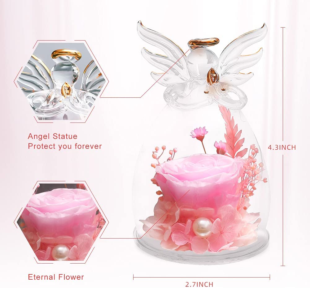 Mother's Day Gift Glass Bottle Handmade Rose Flowers And Love You Necklace-xinru