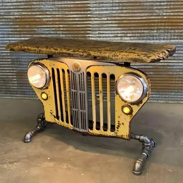 Resin Steampunk Industrial Table Model Car Head Sculpture Statue Ornament Decor-xinru