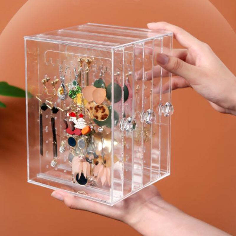 Multifunctional Large Capacity Transparent Jewelry Box Dustproof Display Stand-xinru