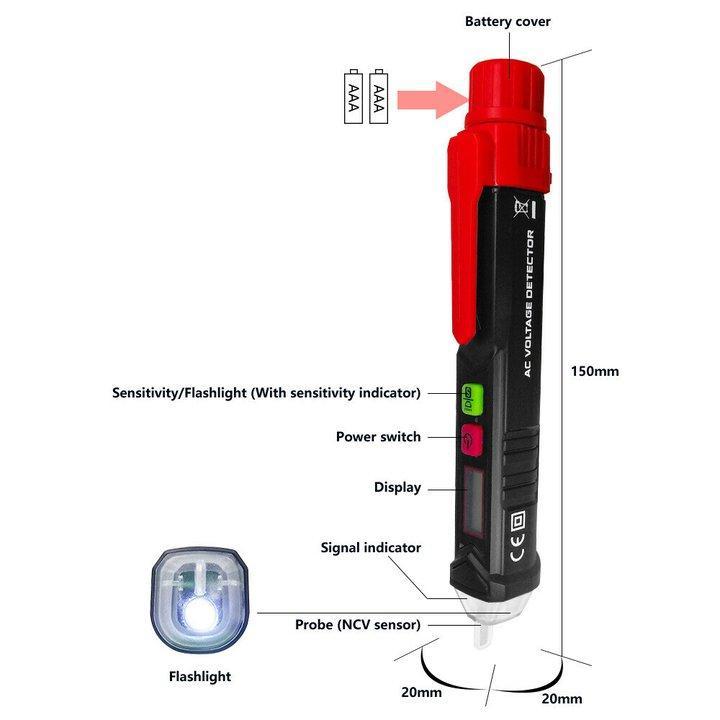 12V/48V-1000V Non-Contact Sensitive AC Voltage Test Pen-xinru