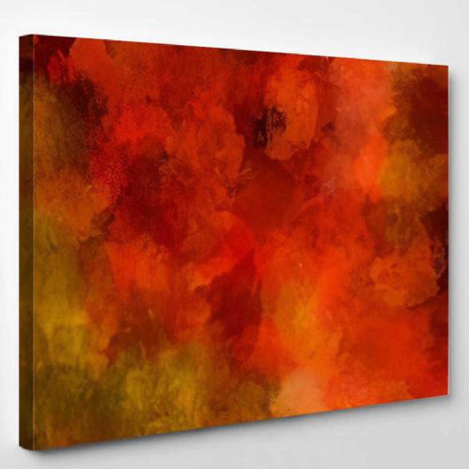 Art Abstract Painted Red Orange-xinru shop