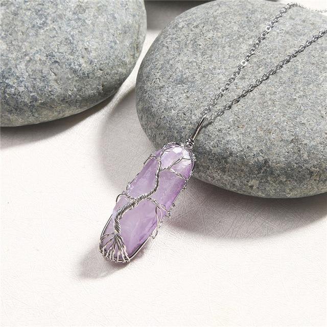 Yggdrasil Tree Of Life Rainbow Quartz Necklace-xinru