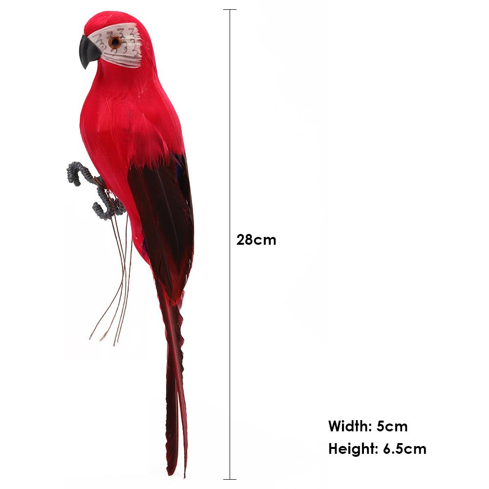 Handmade Foam Parrot Feather Figurine Ornament Fake Bird Garden Prop Decoration-xinru
