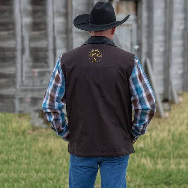 Yellowstone John Dutton Brown Satin Vest-xinru shop