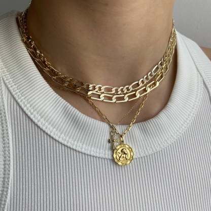 Delicate and Elegant Vintage Gold Pendant Necklace-xinru