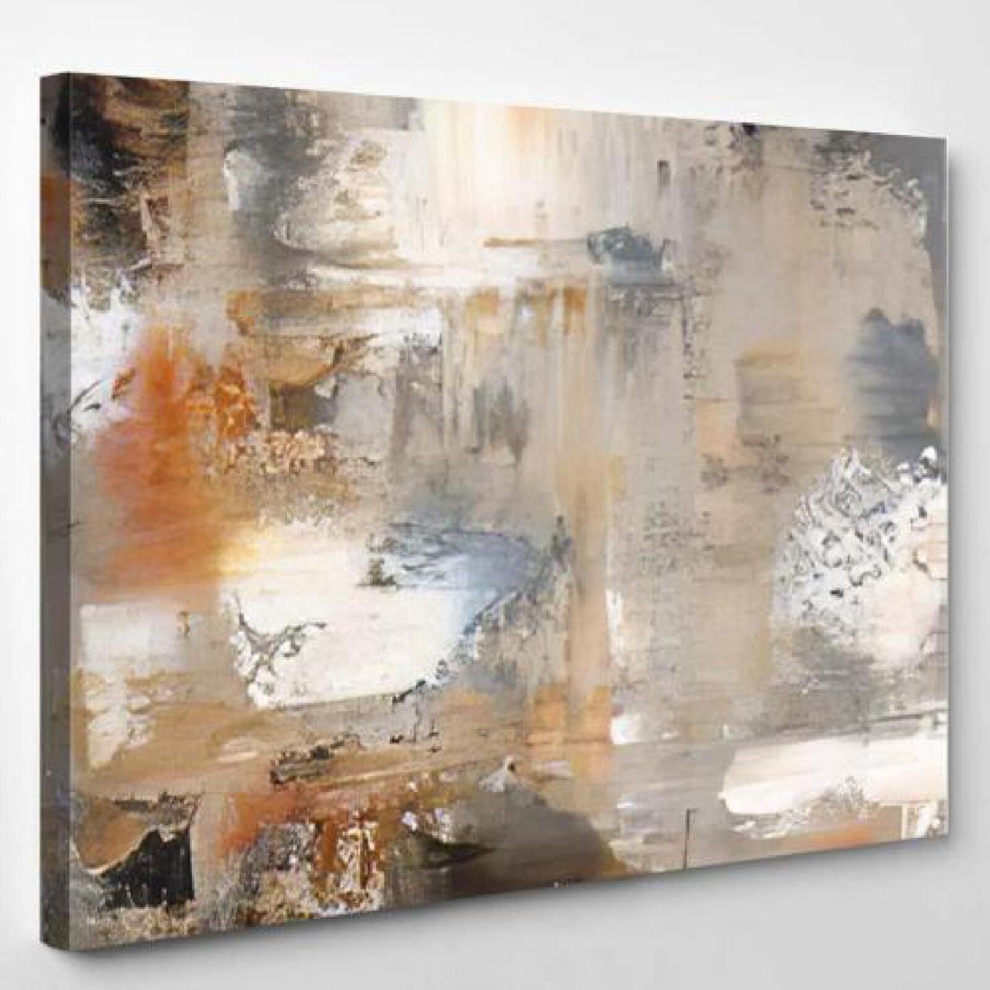 Brown Grey Abstract Art-xinru shop