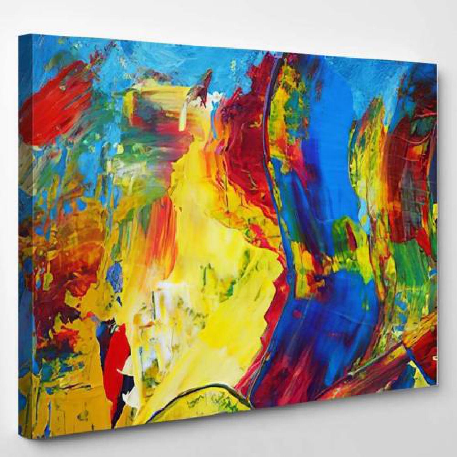 Bright Colorful Hand Painted Simple Abstraction-xinru shop