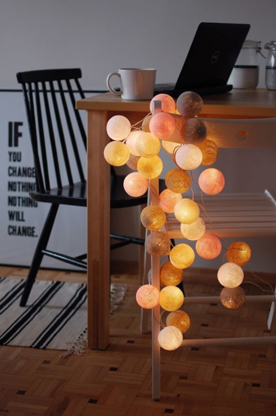 LED Cotton Ball String Lights Christmas Fairy Lighting Wedding Halloween Party-xinru