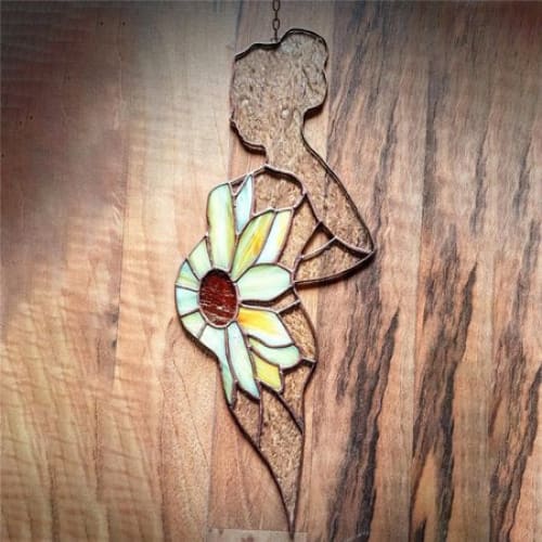 Stained Acrylic Pregnant Woman Art Pendant-xinru