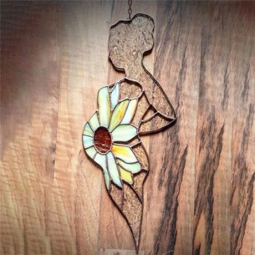 Stained Acrylic Pregnant Woman Art Pendant-xinru