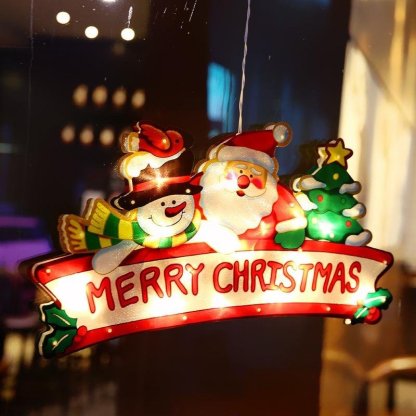 Santa Claus Led Sucker Window Hanging Lights Christmas Decoration Atmosphere Scene Decoration Holiday Decoration Lights-xinru shop