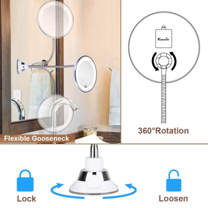 10X Magnifying LED Lighted Flexible Mirror-xinru