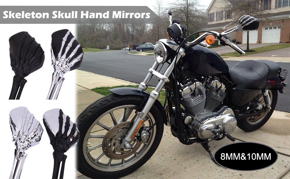 Skeleton Skull Hand Rear View Mirror-xinru shop